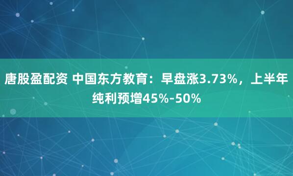唐股盈配资 中国东方教育：早盘涨3.73%，上半年纯利预增45%-50%