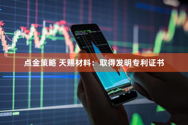 点金策略 天赐材料：取得发明专利证书
